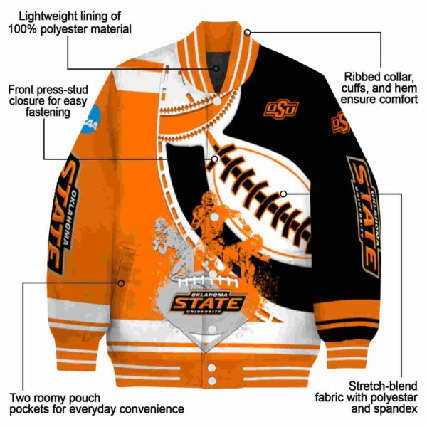 oklahoma state cowboys baseball stitching black white jacket new arrival