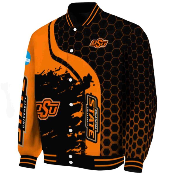 oklahoma state cowboys hexagonal pattern orange black jacket best selling