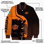 oklahoma state cowboys hexagonal pattern orange black jacket best selling