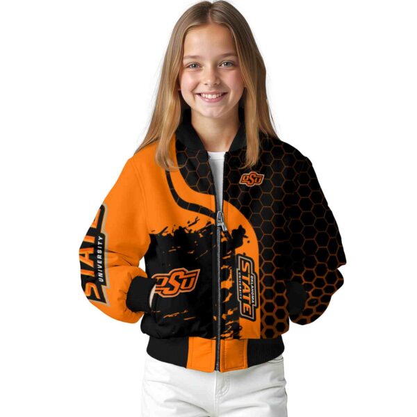 oklahoma state cowboys hexagonal pattern orange black jacket top rated