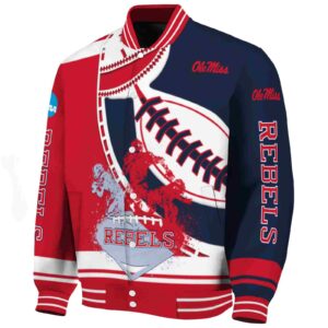 ole miss rebels baseball stitching blue white jacket best selling