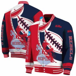 ole miss rebels baseball stitching blue white jacket fashion forward
