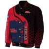 ole miss rebels hexagonal pattern red black jacket best selling