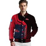 ole miss rebels hexagonal pattern red black jacket best selling