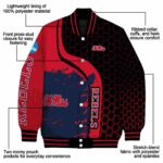 ole miss rebels hexagonal pattern red black jacket best selling