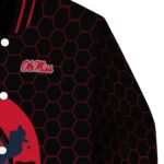 ole miss rebels hexagonal pattern red black jacket best selling