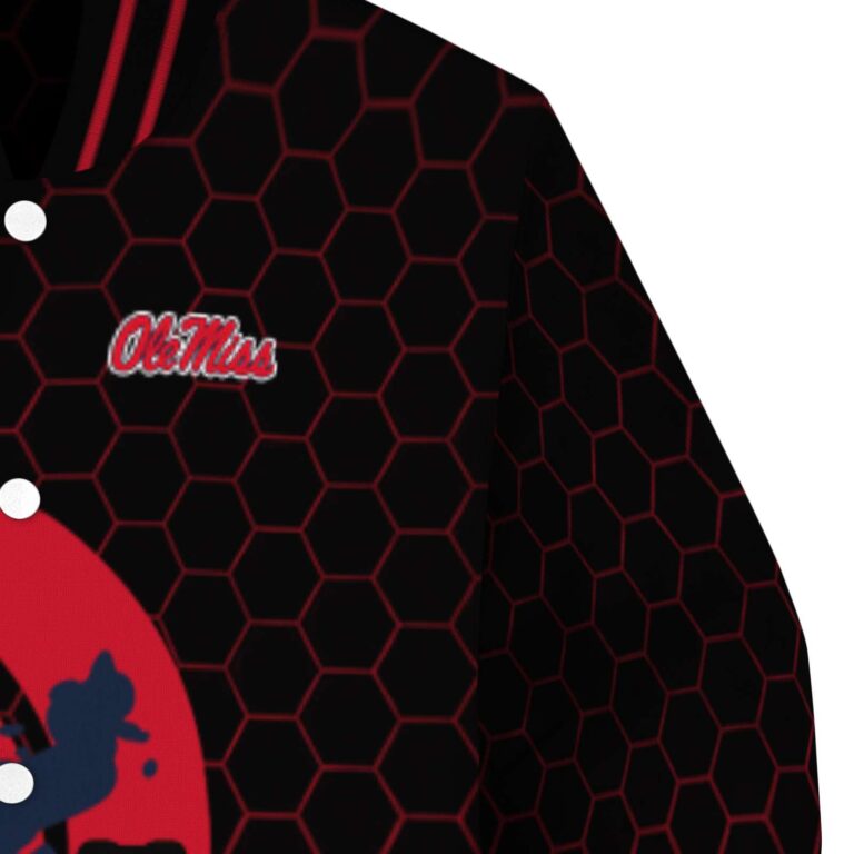 ole miss rebels hexagonal pattern red black jacket premium grade