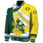 oregon ducks baseball stitching yellow white jacket best selling