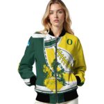 oregon ducks baseball stitching yellow white jacket best selling