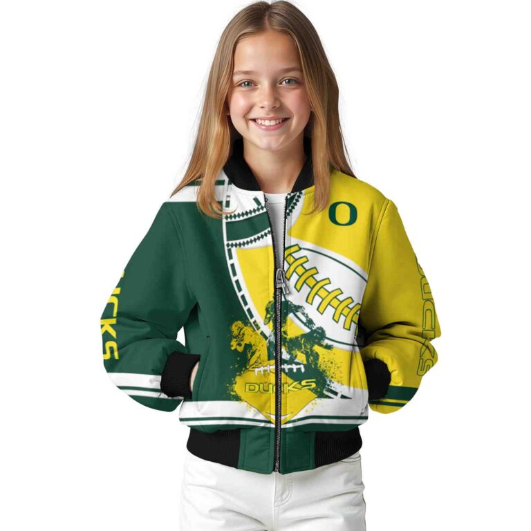 oregon ducks baseball stitching yellow white jacket top rated