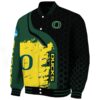 oregon ducks hexagonal pattern green black jacket best selling