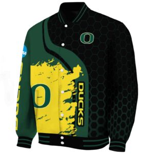 oregon ducks hexagonal pattern green black jacket best selling