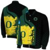 oregon ducks hexagonal pattern green black jacket fashion forward