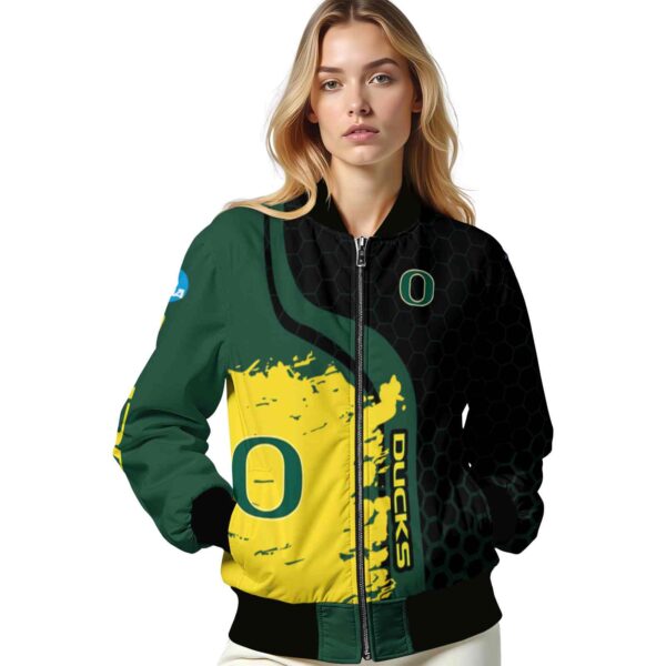 oregon ducks hexagonal pattern green black jacket latest model
