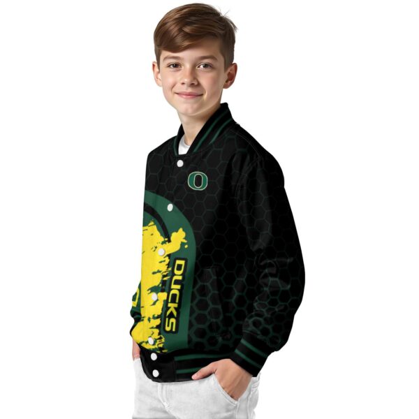oregon ducks hexagonal pattern green black jacket trendy