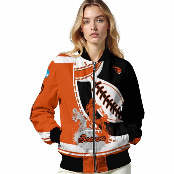 oregon state beavers baseball stitching black white jacket latest model