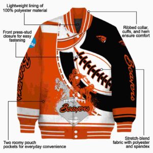 oregon state beavers baseball stitching black white jacket new arrival