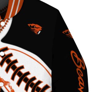 oregon state beavers baseball stitching black white jacket premium grade