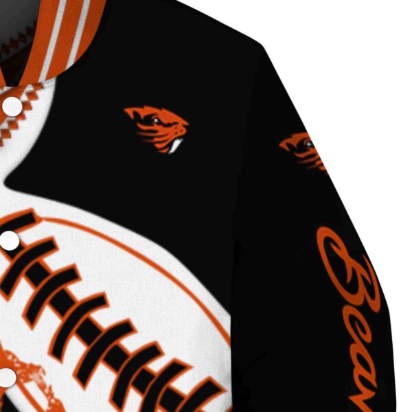 oregon state beavers baseball stitching black white jacket premium grade