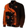 oregon state beavers hexagonal pattern orange black jacket best selling