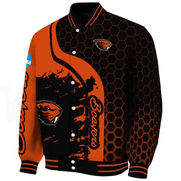oregon state beavers hexagonal pattern orange black jacket best selling