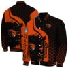 oregon state beavers hexagonal pattern orange black jacket fashion forward
