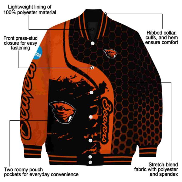 oregon state beavers hexagonal pattern orange black jacket new arrival