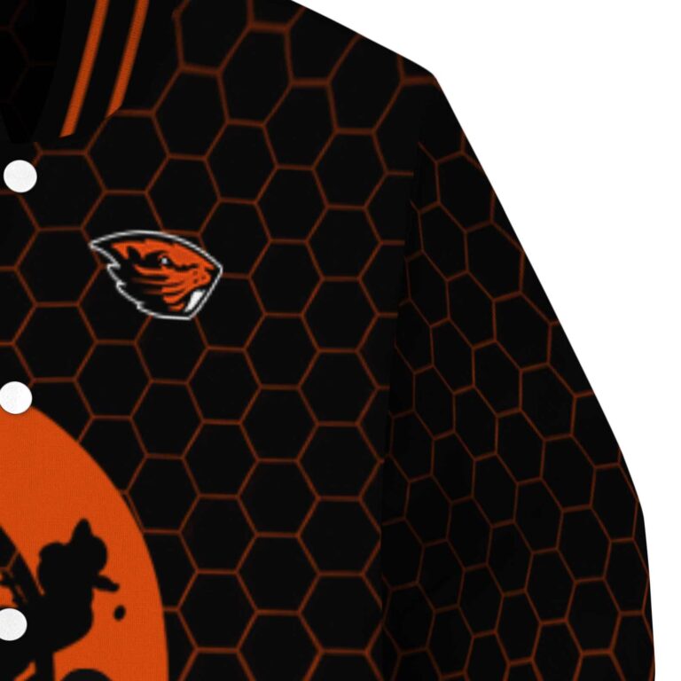 oregon state beavers hexagonal pattern orange black jacket premium grade