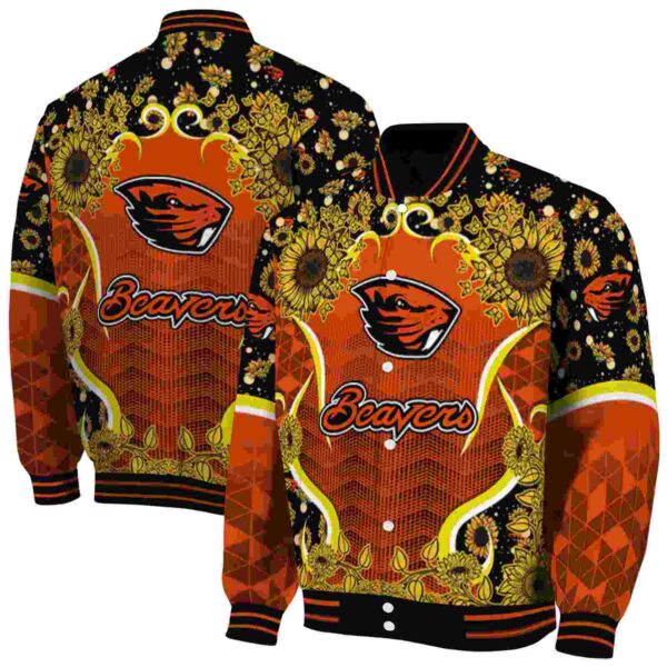 oregon state beavers sunflower bloom orange yellow jacket fashion forward
