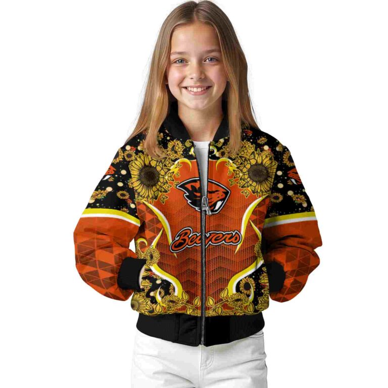 oregon state beavers sunflower bloom orange yellow jacket top rated