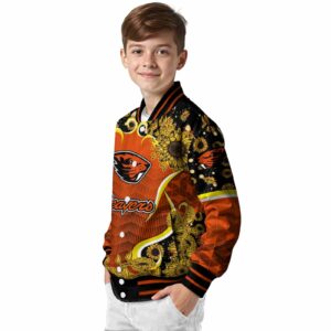 oregon state beavers sunflower bloom orange yellow jacket trendy