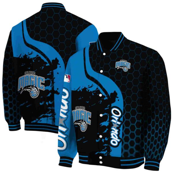 orlando magic hexagonal pattern blue black jacket fashion forward