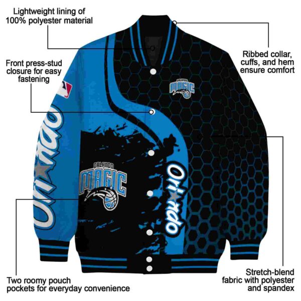 orlando magic hexagonal pattern blue black jacket new arrival