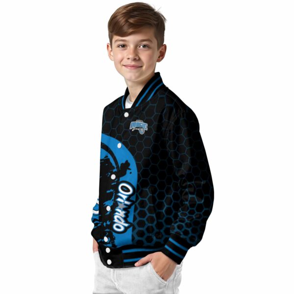orlando magic hexagonal pattern blue black jacket trendy
