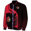 ottawa senators hexagonal pattern red black jacket best selling