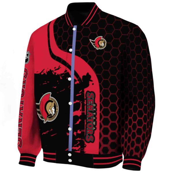ottawa senators hexagonal pattern red black jacket best selling
