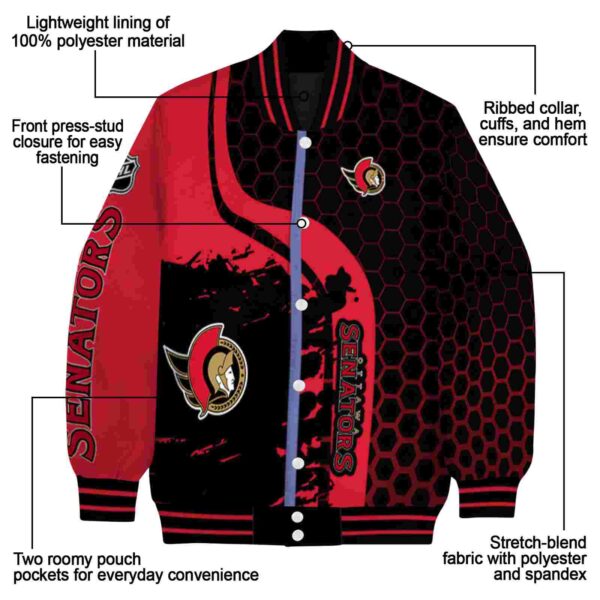 ottawa senators hexagonal pattern red black jacket new arrival