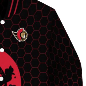 ottawa senators hexagonal pattern red black jacket premium grade