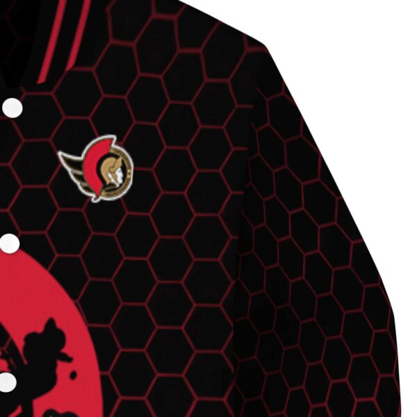 ottawa senators hexagonal pattern red black jacket premium grade