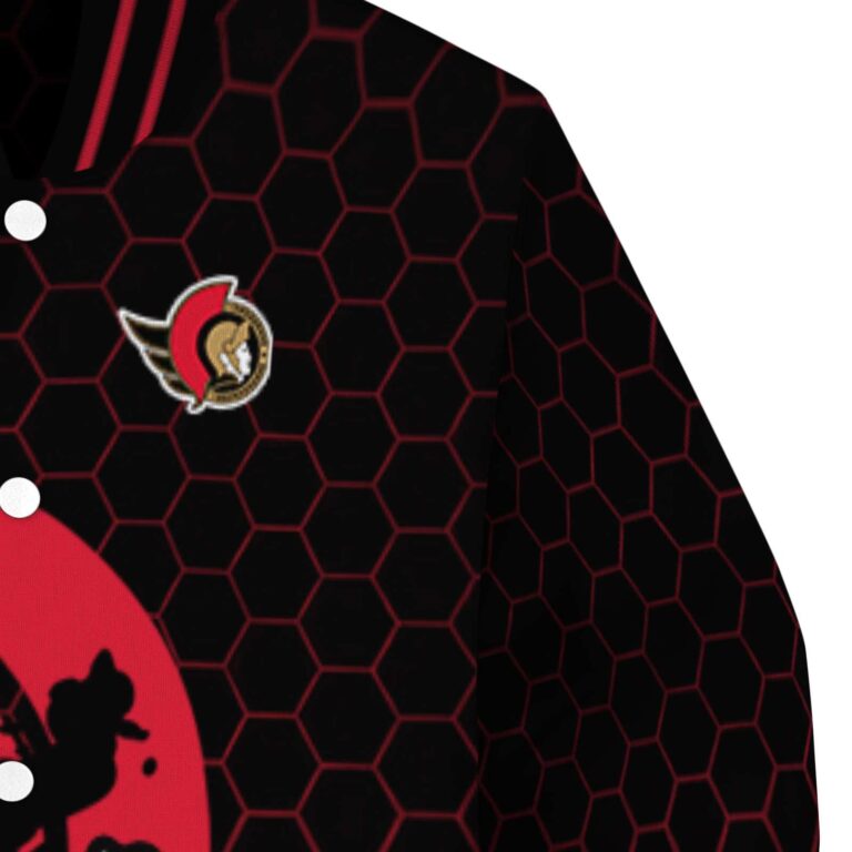 ottawa senators hexagonal pattern red black jacket premium grade