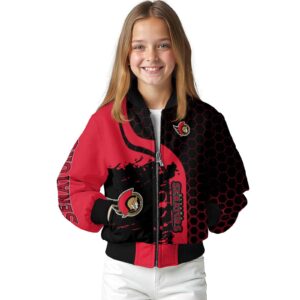 ottawa senators hexagonal pattern red black jacket top rated