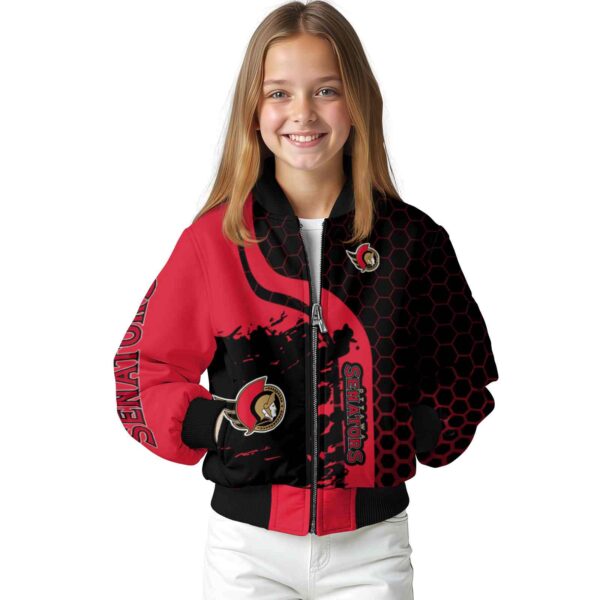 ottawa senators hexagonal pattern red black jacket top rated