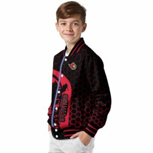 ottawa senators hexagonal pattern red black jacket trendy