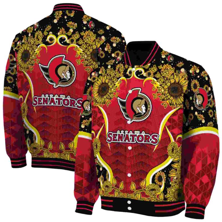 ottawa senators sunflower bloom red yellow jacket fashion forward