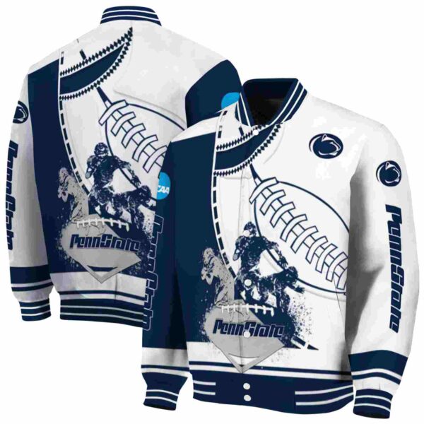 penn state nittany lions baseball stitching white jacket fashion forward