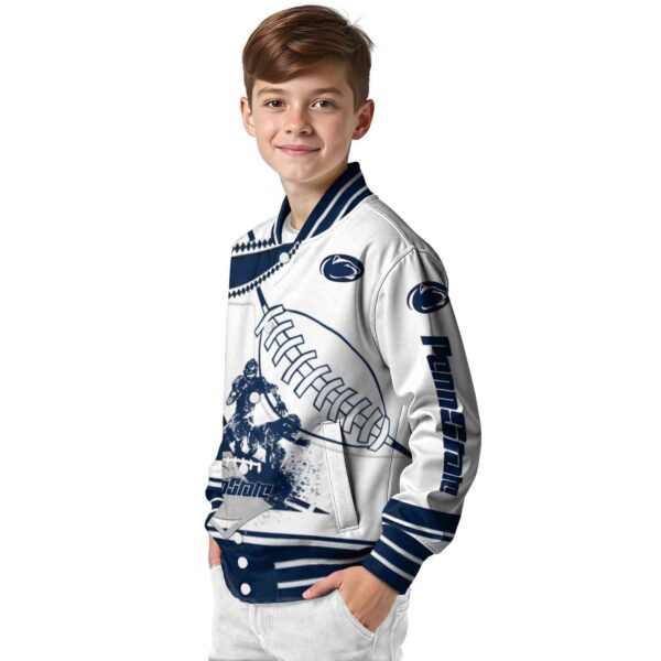 penn state nittany lions baseball stitching white jacket trendy