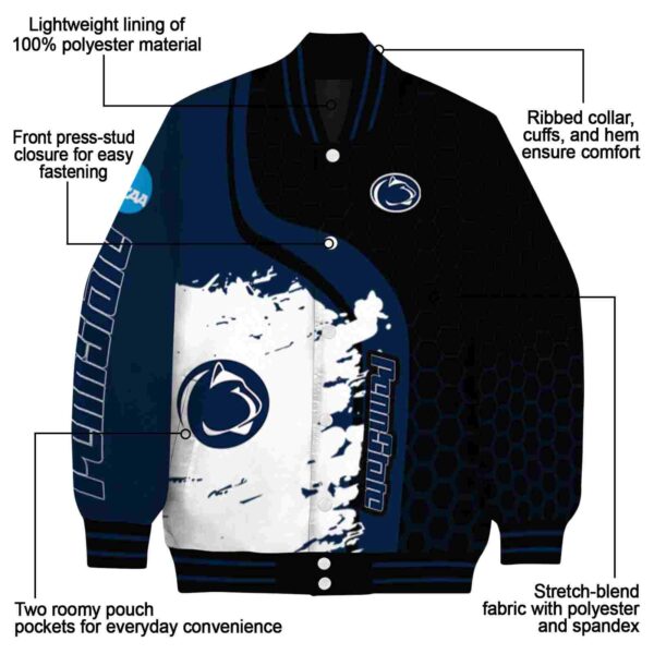 penn state nittany lions hexagonal pattern blue black jacket new arrival