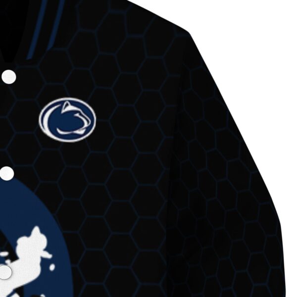 penn state nittany lions hexagonal pattern blue black jacket premium grade