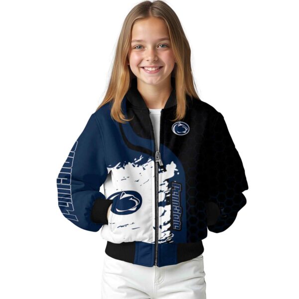 penn state nittany lions hexagonal pattern blue black jacket top rated