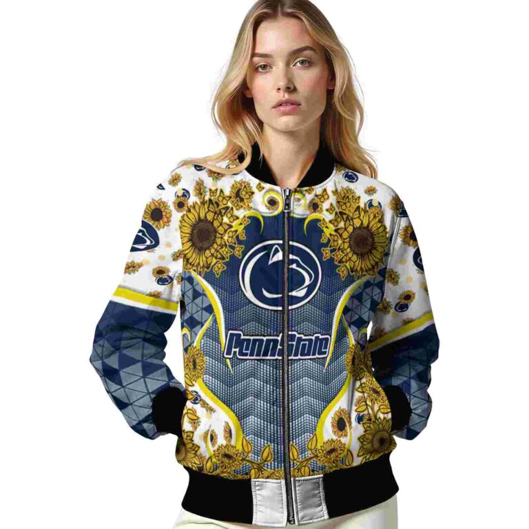 penn state nittany lions sunflower bloom blue yellow jacket latest model